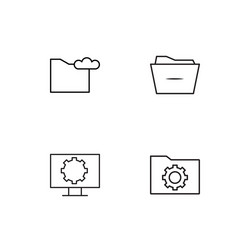 data analytics linear icons set simple outline vector image
