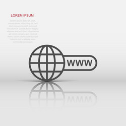 go to web icon in flat style globe world sign vector image