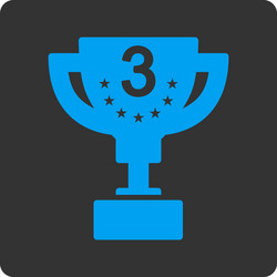 Third prize icon from award buttons overcolor set vector