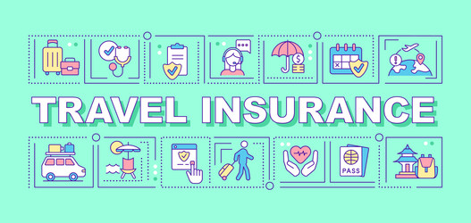 travel insurance word concepts mint banner vector