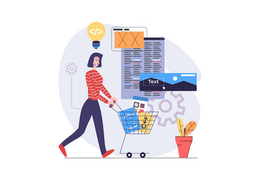 web development concept in modern flat design vector image