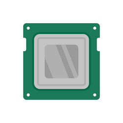 Electronic cpu icon flat computer data vector