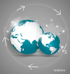 Modern globes and world map vector