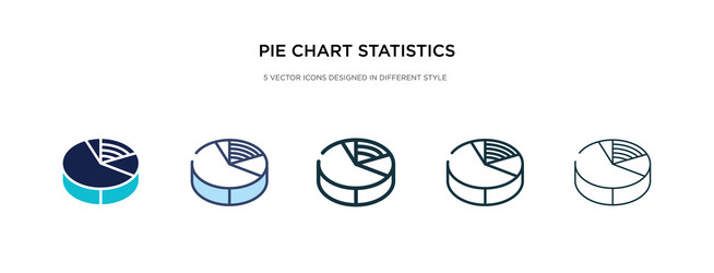 pie chart statistics icon in different style two vector image