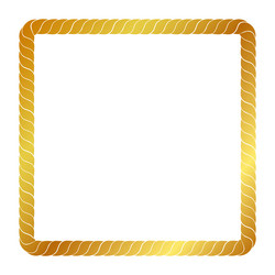 simple square frame from golden rope for element vector image