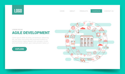 agile development concept with circle icon vector