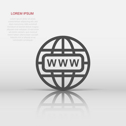 go to web icon in flat style globe world sign vector image