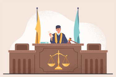 Judge in courtroom vector