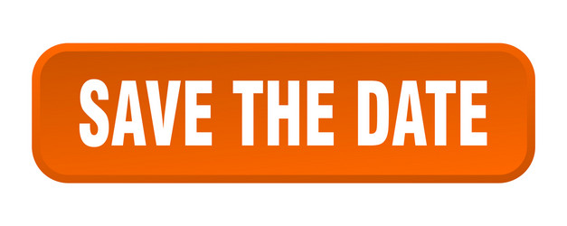 save date button square 3d push vector image