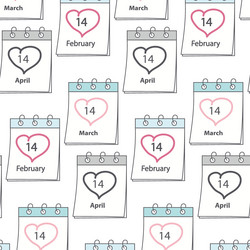 seamless pattern of calendar pages with date 14 vector image