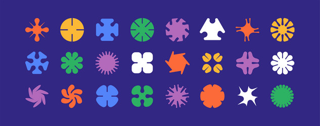 set of simple abstract objects flowers vector image