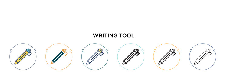 writing tool icon in filled thin line outline vector image
