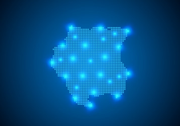abstract blue background with map internet line vector image