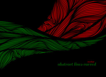 abstract green and red lines art pattern vector image