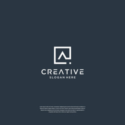 Elegant initials a with square logo design Vector Image