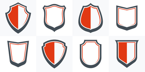 classical shields collection design elements vector image