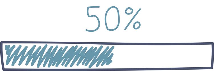 handdrawn loading bar progress indicator vector image