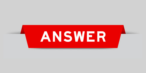 red color inserted label with word answer on gray vector image