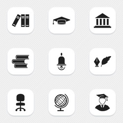 set of 9 editable university icons includes vector image