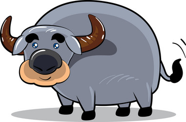 smile buffalo cartoon character vector