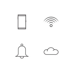 Sosial media linear icons set simple outline vector