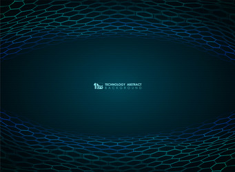 abstract gradient blue hexagon pattern technology vector image