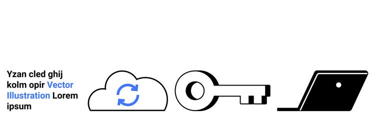 cloud storage access with syncing key security vector image