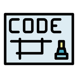 cnc machine code icon flat vector image
