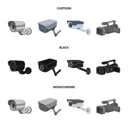 design camcorder and camera symbol set vector image