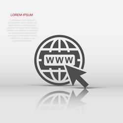 Go to web icon in flat style globe world sign vector