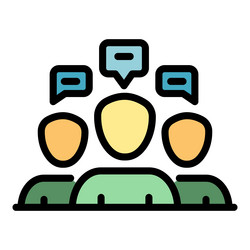 three admins think icon color outline vector image