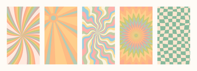 abstract psychedelic groovy backgrounds in retro vector image