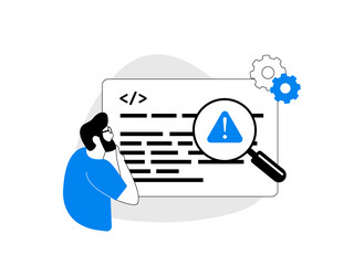 bug tracking software concept optimize and debug vector image