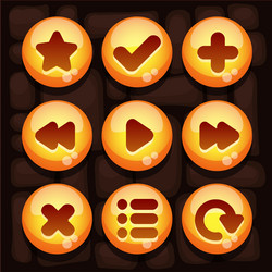 Button set for mobile game vector