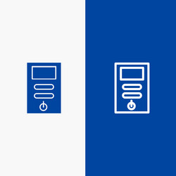 computer cpu pc stabilizer line and glyph solid vector image