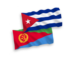 flags of eritrea and cuba on a white background vector image