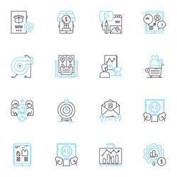 Internet design linear icons set responsive vector