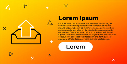 line upload inbox icon isolated on yellow vector image