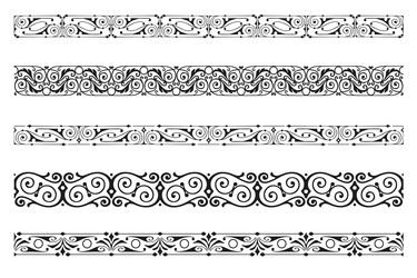 set of decorative seamless ornamental border Vector Image