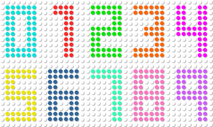 set of pixel digit numbers vector image