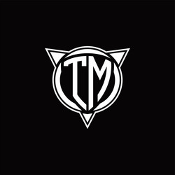 Tm logo monogram design isolated with shield Vector Image