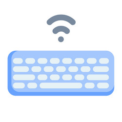 wireless keyboard hardware device single isolated vector image