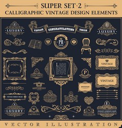 Calligraphic elements vintage Royalty Free Vector Image