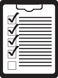 clipboard with checklist icon image vector