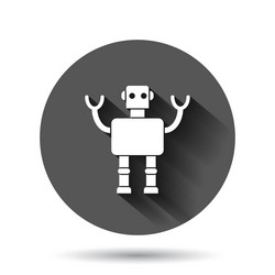 cute robot chatbot icon in flat style bot vector image