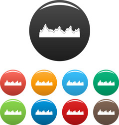 equalizer song radio icons set color vector image