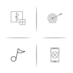 internet of things simple linear icons set vector image