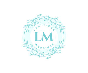 Lm initials letter wedding monogram logos Vector Image