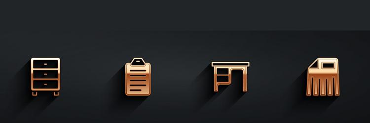 set archive papers drawer to do list or planning vector image