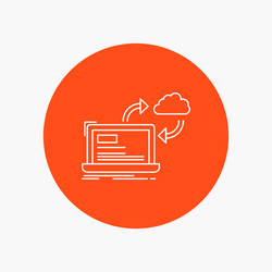 sync processing data dashboard arrows white line vector image